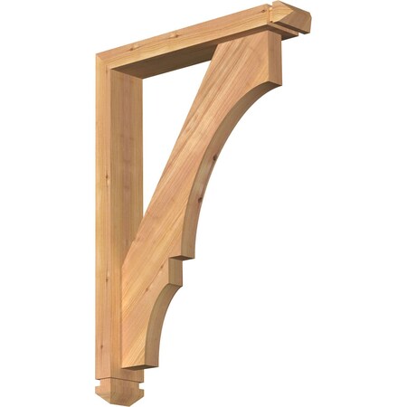 Balboa Arts And Crafts Smooth Bracket W/ Offset Brace, Western Red Cedar, 3 1/2W X 18D X 26H